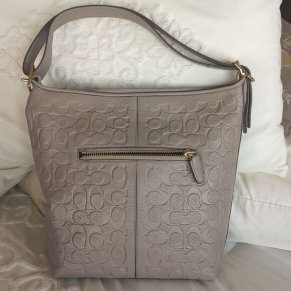 Vintage Coach Legacy Embossed Taupe HOBO Bag NWOT - Picture 17 of 17